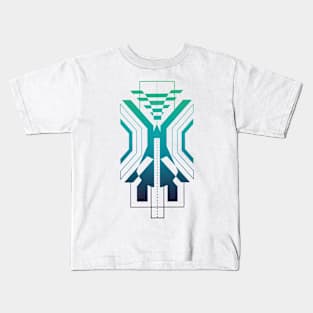 Geometric abstract blue modern Kids T-Shirt